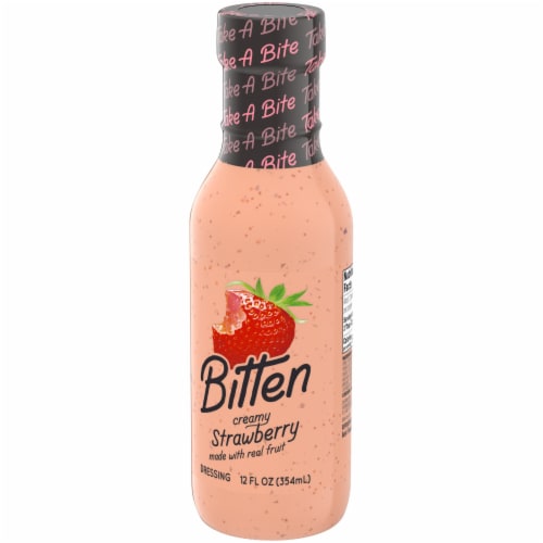 Bitten Creamy Strawberry Dressing with Real Fruit Perspective: top