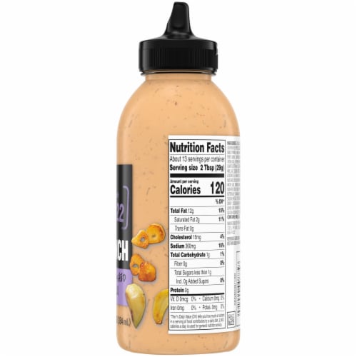 Twisted Ranch Garlic Smashed Buffalo Sauce & Dressing, Bottle Perspective: top