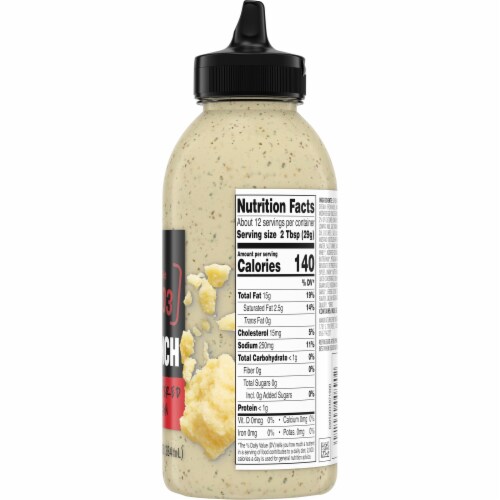 Twisted Ranch Black Peppered Parmesan Sauce & Dressing, Bottle Perspective: top