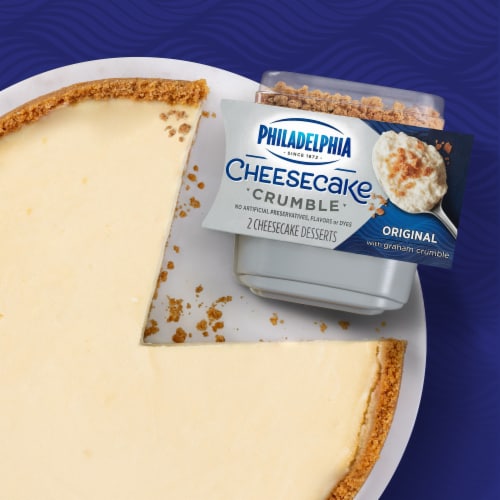 Philadelphia Cheesecake Crumble Original Cheesecake Desserts with Graham Crumble Perspective: top