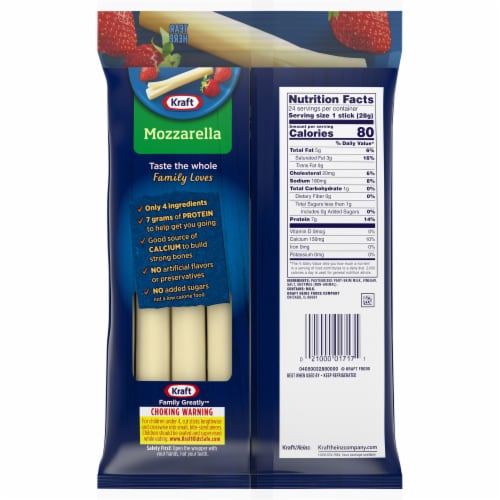 Kraft String Cheese Mozzarella Cheese Snacks Perspective: top