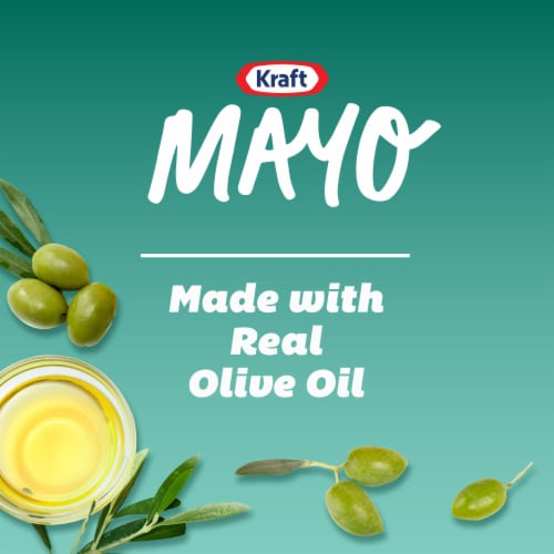 Kraft Mayo with Olive Oil Reduced Fat Mayonnaise Perspective: top