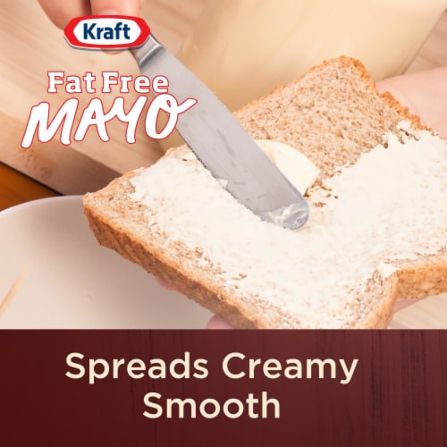 Kraft Fat Free Mayo Non Fat Mayonnaise, Jar Perspective: top