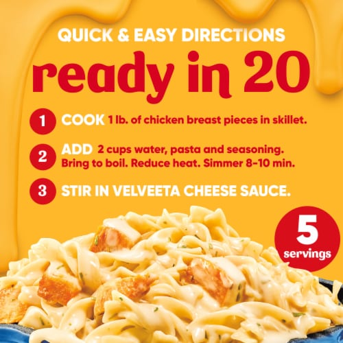 Velveeta Skillets Chicken Alfredo One Pan Dinner Kit, Box Perspective: top