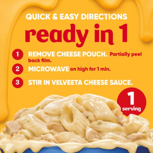 Velveeta Cheesy Bowls Chicken Alfredo Microwave Meal, Tray Perspective: top
