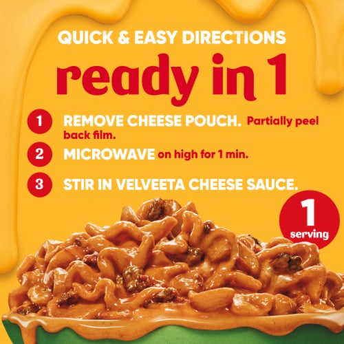Velveeta Cheesy Lasagna with Meat Sauce & Creamy Cheese Sauce Topping Microwavable Meal Perspective: top