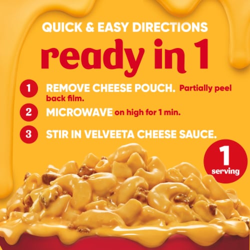 Velveeta Cheesy Bowls Ultimate Cheeseburger Mac Microwave Meal, Tray Perspective: top