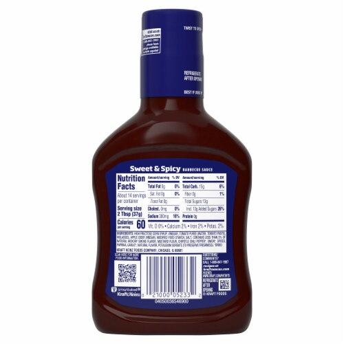 Kraft Sweet & Spicy Slow-Simmered BBQ Sauce Perspective: top