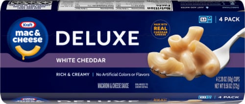 Kraft Deluxe White Cheddar Macaroni & Cheese Cups Pack Perspective: top