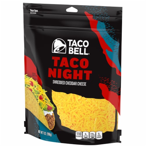 Taco Bell Taco Night Cheddar Shredded Cheese Perspective: top