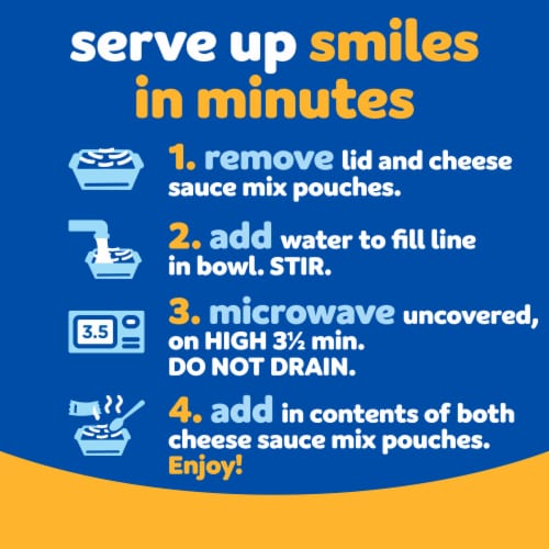 Kraft Original Mac N Cheese Macaroni and Cheese Cups Easy Microwavable Big Bowl Dinner Perspective: top