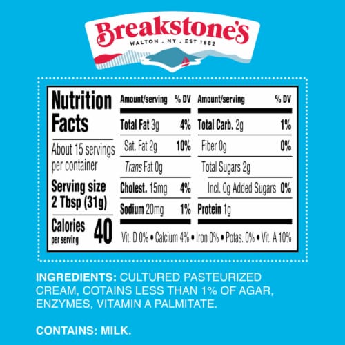 Breakstone's Reduced Fat Sour Cream, 16 oz Tub Perspective: top