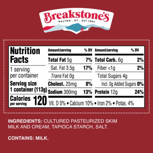 Breakstone's Small Curd 4 % Milkfat Min Cottage Cheese Cups Perspective: top