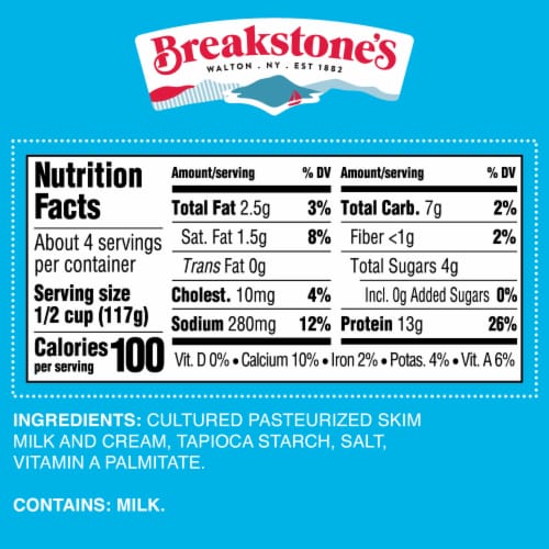 Breakstone's Large Curd Lowfat 2% Milkfat Cottage Cheese 16 oz Perspective: top