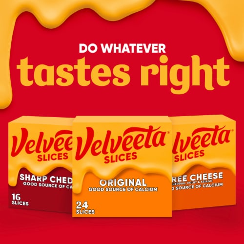 Velveeta Original Flavored Sliced Cheese Perspective: top