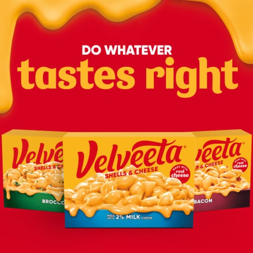 Velveeta Shells & Cheese Pasta with Cheese Sauce & 2% Milk Cheese Meal Perspective: top