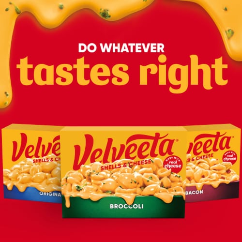 Velveeta Shells & Cheese Macaroni and Cheese with Broccoli Florets Meal Perspective: top