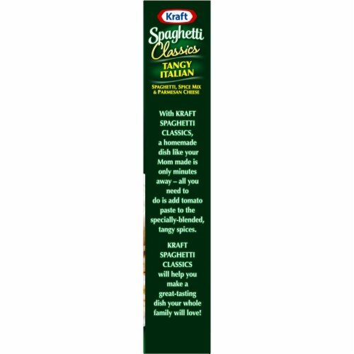 Kraft Spaghetti Classics Tangy Italian Spaghetti Spices & Parmesean Cheese Meal Mix Perspective: top