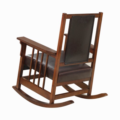 Rocking chair with hotsell leather seat and back