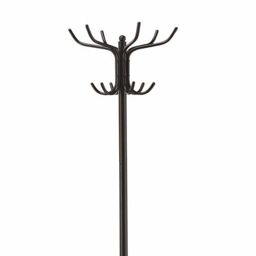 Metal Coat Rack With Umbrella Stand, Black Saltoro Sherpi, 17.5x17