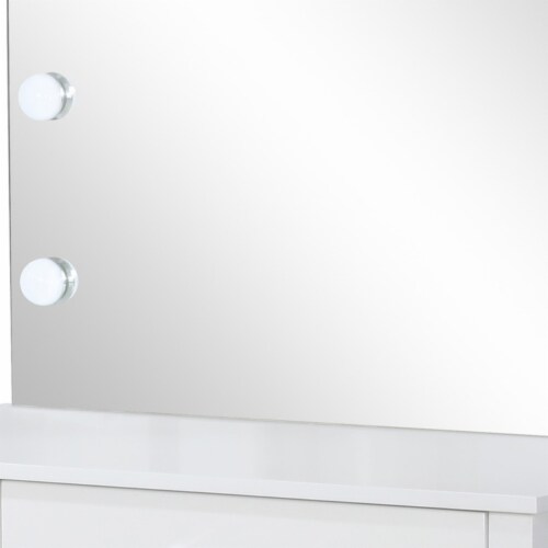 Coaster Vanity Set with Led Lights in White and Dark Grey Perspective: top