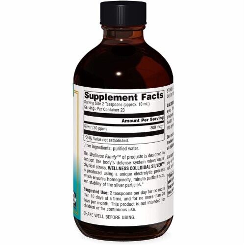 Source Naturals Wellness Colloidal Silver 30 PPM - 8 fl oz (236.56 ml) (30 PPM per 2 Perspective: top