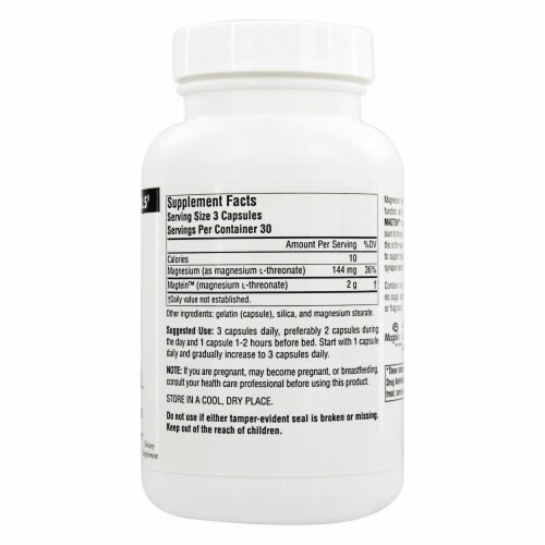 Source Naturals Magtein Magnesium L-Threonate, 90 Capsules Perspective: top
