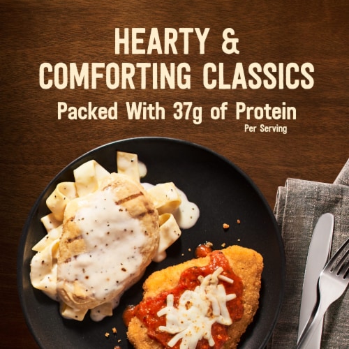 Marie Callender's Duos Chicken Alfredo & Chicken Parmigiana Frozen Meal Perspective: top