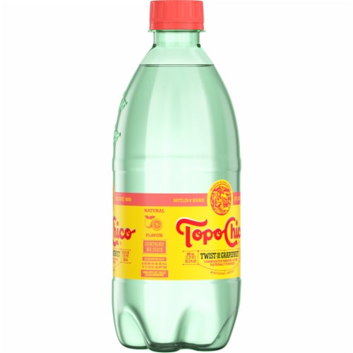 Topo Chico Zero Sugar Sparkling Mineral Water Calorie Free Drink Twist Of Grapefruit Bottle Perspective: top