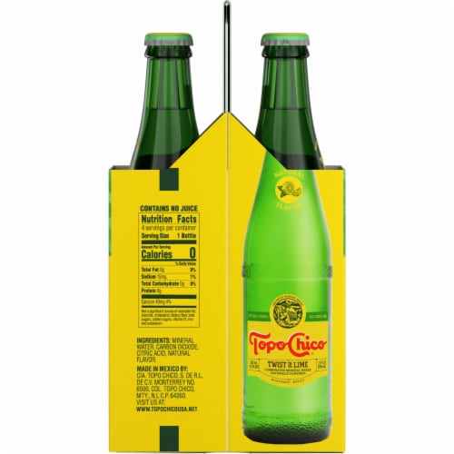 Topo Chico Mineral Twist of Lime Flavored Sparkling Bottled Water Perspective: top