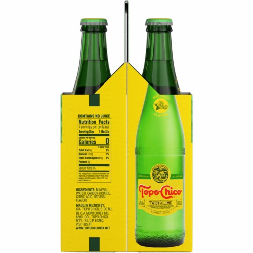 Topo Chico Mineral Twist of Lime Flavored Sparkling Bottled Water Perspective: top