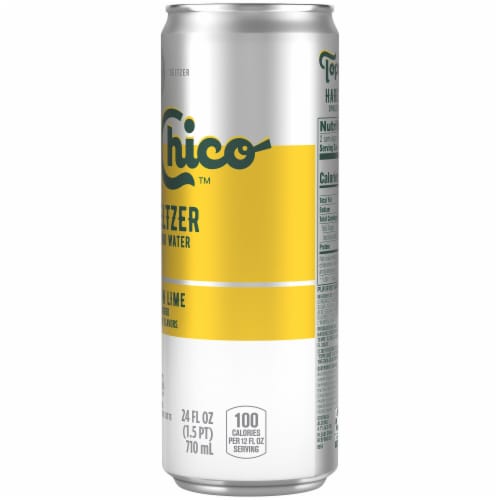 Topo Chico Hard Seltzer Tangy Lemon Lime Single Can Perspective: top