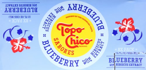 Topo Chico Sabores Blueberry With Hibiscus Extract Flavored Sparkling Water Cans Perspective: top