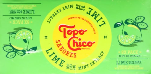 Topo Chico Sabores Lime With Mint Extract Cans Perspective: top
