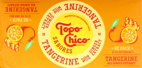 Topo Chico Sabores Tangerine With Ginger Extract Cans Perspective: top