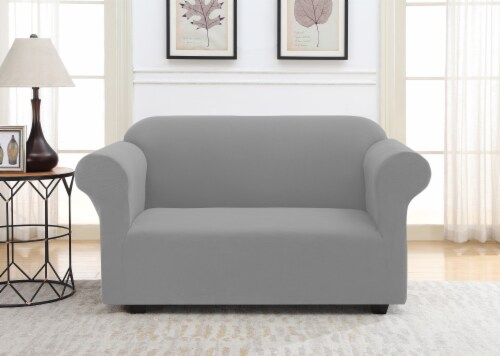 Demori Love Seat Slipcover - Gray Perspective: top