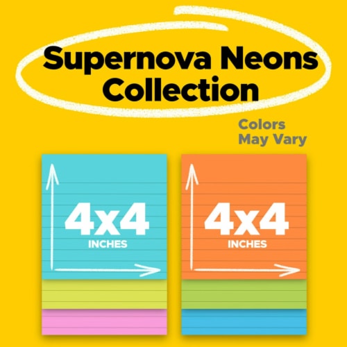 Post-it® Lined Super Sticky Notes - Assorted Perspective: top