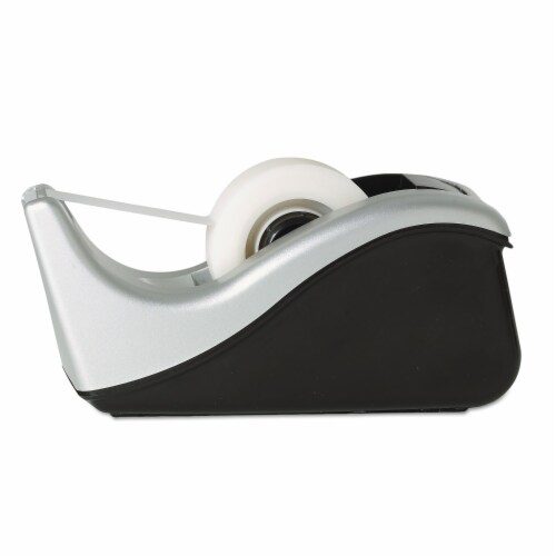 Scotch Value Desktop Tape Dispenser Attached 1  Core Black/Silver C60ST Perspective: top
