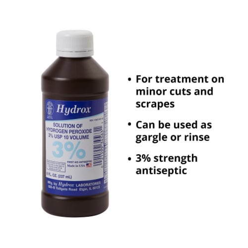 McKesson Antiseptic Hydrogen Peroxide 8 oz. Bottle Topical Liquid 3% Strength Perspective: top