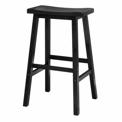 Winsome 29 Bar Saddle Stool in Black Perspective: top
