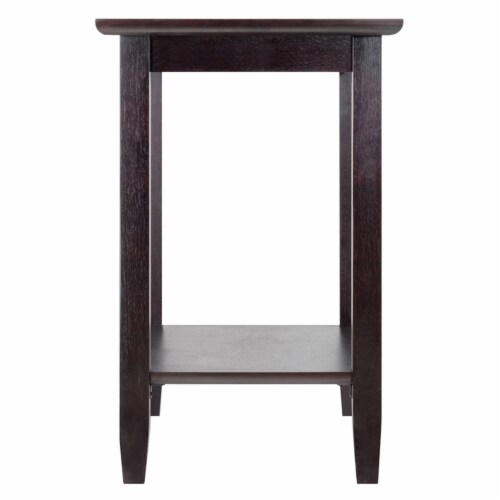 Winsome Genoa Rectangular End Table with Glass Top in Dark Espresso, 1
