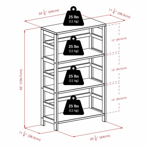 Winsome  Leo 7 Piece Shelf and Baskets - One Shelf  6 Small Baskets - Espresso Perspective: top