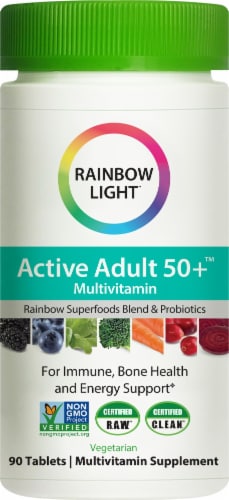 Rainbow Light Active Adult + Multivitamin Tablets Perspective: top