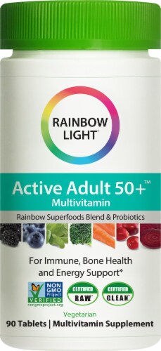 Rainbow Light Active Adult + Multivitamin Tablets Perspective: top