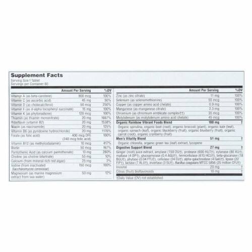 Rainbow Light® Men's One Gluten Free Multivitamin Supplement Tablets Perspective: top