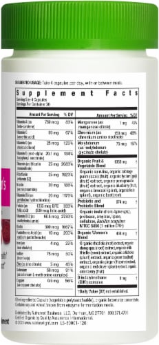 Rainbow Light Certified Women's Multivitamin Supplement Vegetarian Capsules Perspective: top