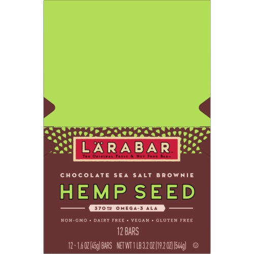 Larabar™ Chocolate Sea Salt Fudge Brownies with Hemp Seed Perspective: top