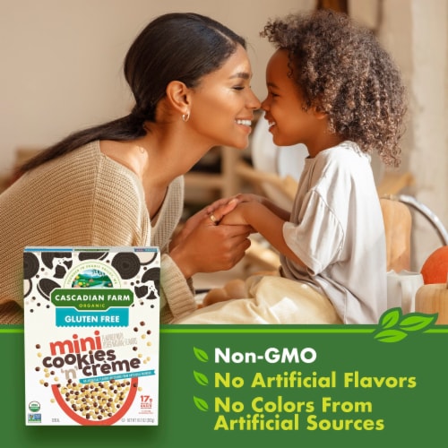 Cascadian Farm Organic Mini Cookies ‘n’ Creme Cereal Perspective: top