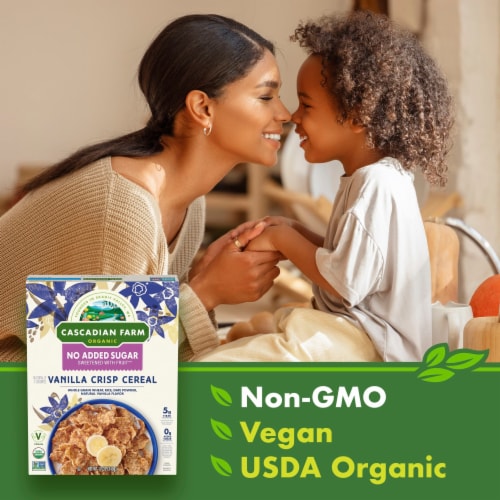 Cascadian Farm Organic No Added Sugar Vanilla Crisp Cereal Perspective: top