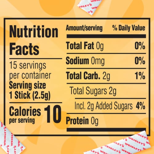 JUICY FRUIT Original Bubble Gum Single Pack Perspective: top